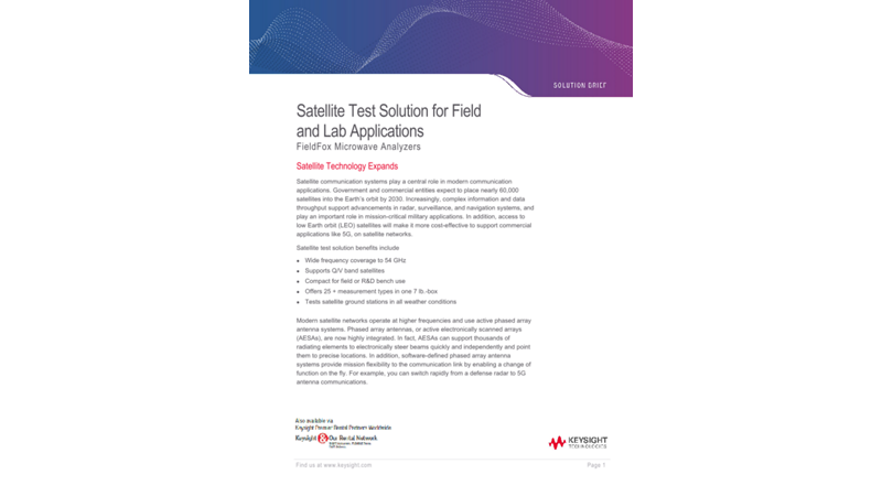 Satellite Test Solution for Field and Lab Applications